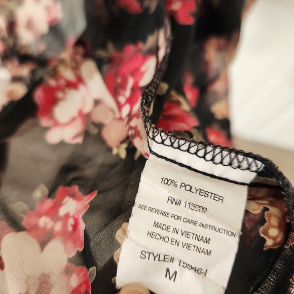 LADY DUTCH Sheer floral vest fall Size M - Picture 5 of 7